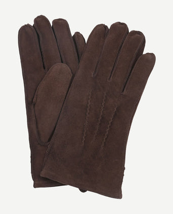 Suede handschoen donkerbruin