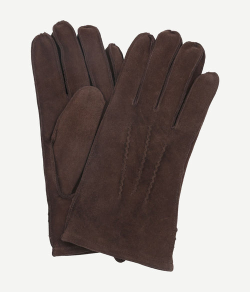 Suitable suede handschoen donkerbruin