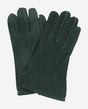 Suede handschoen donkergroen