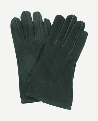 Suede handschoen donkergroen