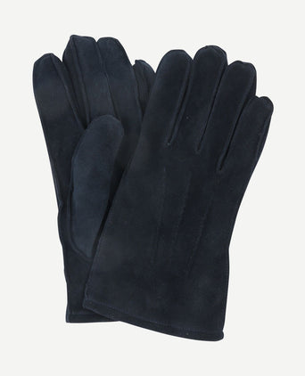 Suede handschoen donkerblauw