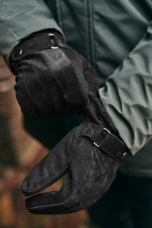 Suitable suede handschoen zwart