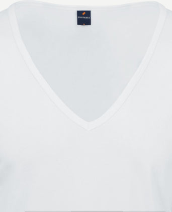 T-shirt wit diepe v-hals Vitaru stretch (4-pack)