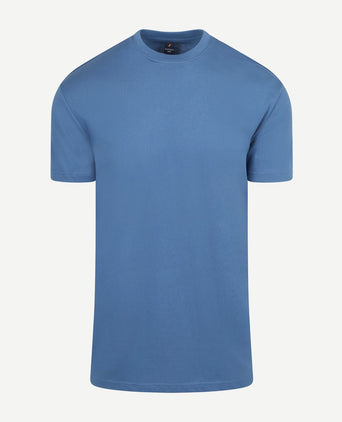 Obra t-shirt hoge ronde hals mid blauw (2-pack)