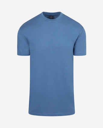 Obra t-shirt hoge ronde hals mid blauw (2-pack)