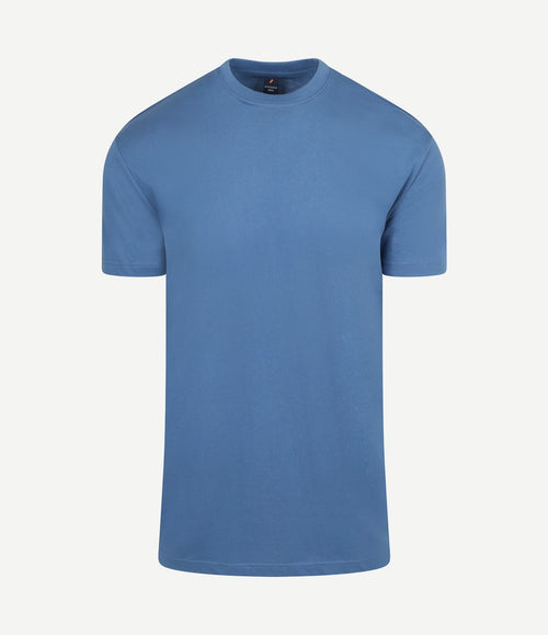 Obra t-shirt hoge ronde hals mid blauw (2-pack)