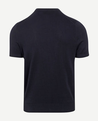 Knitted t-shirt donkerblauw