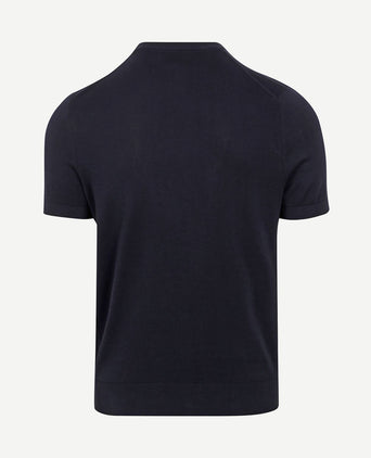 Knitted t-shirt donkerblauw