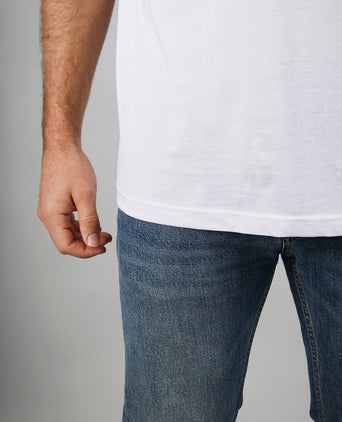 Obra t-shirt hoge ronde hals wit (6-pack)