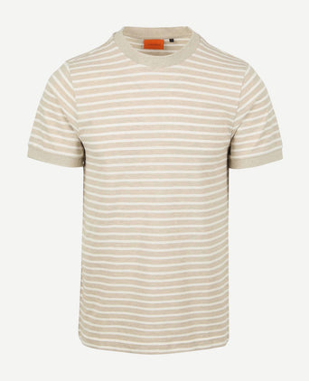 Suitable t-shirt isaac stripe piqué pebble