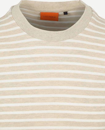 Suitable t-shirt isaac stripe piqué pebble