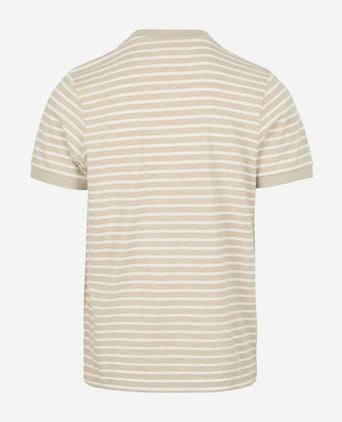 Suitable t-shirt isaac stripe piqué pebble