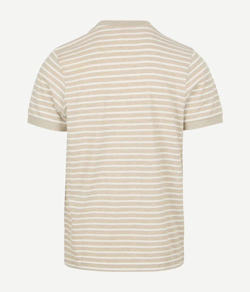 Suitable t-shirt isaac stripe piqué pebble