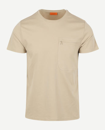 Suitable t-shirt sonny pocket beige