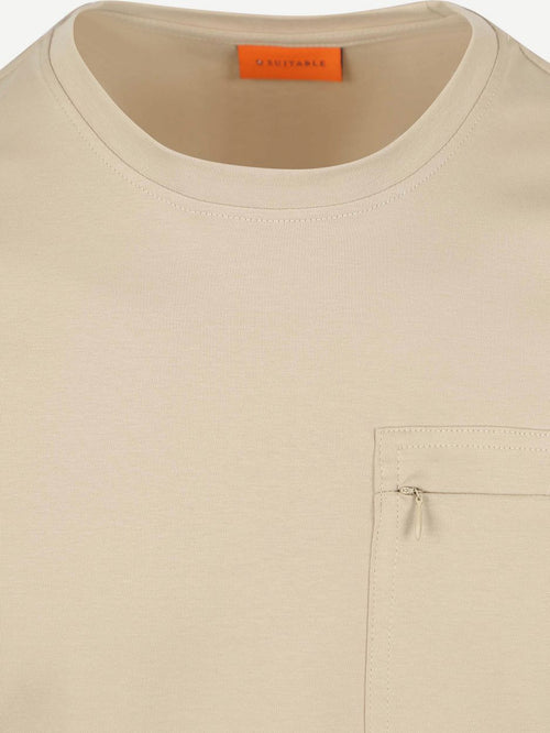 Suitable t-shirt sonny pocket beige