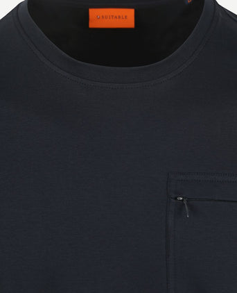 Suitable t-shirt sonny pocket donkerblauw