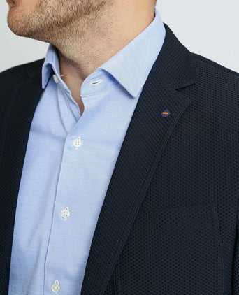 Suitable travel jacket donkerblauw | Slim-fit