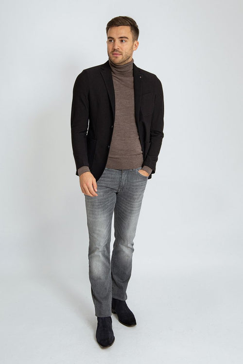 Suitable travel jacket zwart | Slim-fit