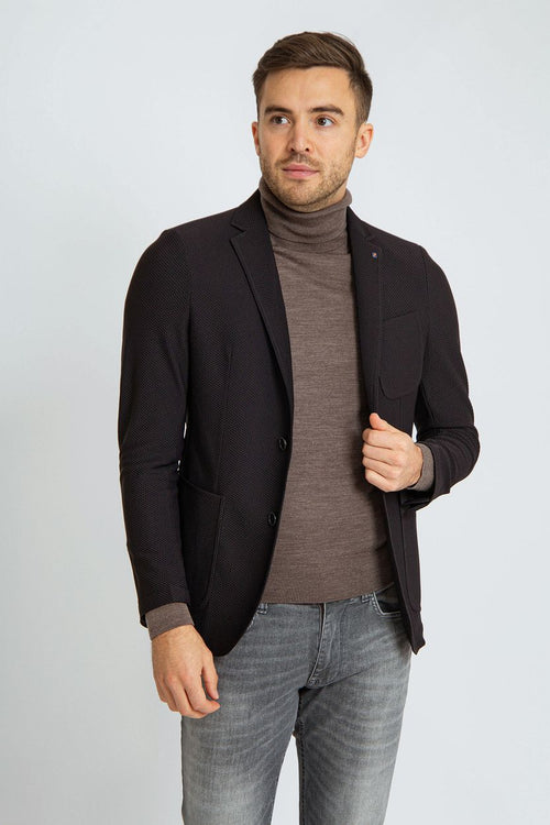 Suitable travel jacket zwart | Slim-fit