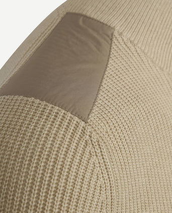 Suitable halve rits trui patch ecru | Slim-fit