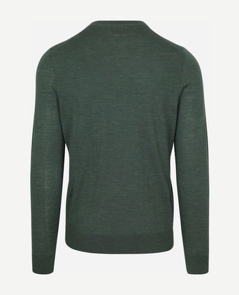 Suitable crew zip merino groen | Slim-fit