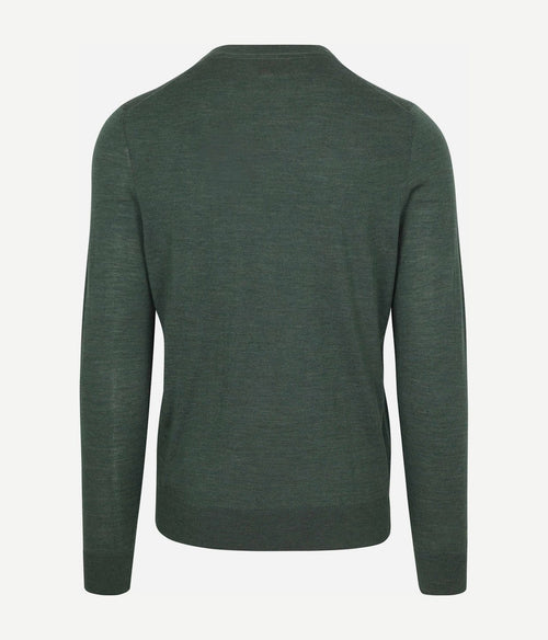 Suitable crew zip merino groen | Slim-fit