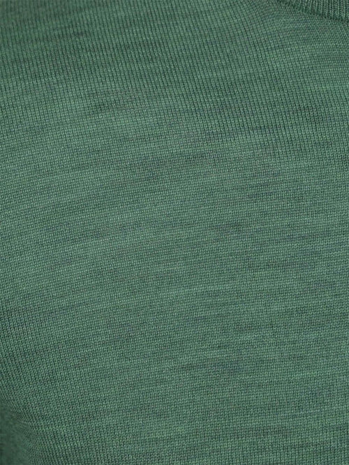 Suitable merino halve rits trui mid groen | Slim-fit