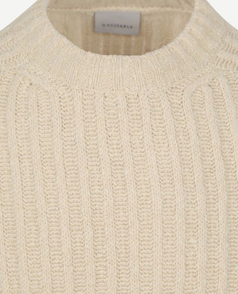 Suitable pullover boiled wool ecru