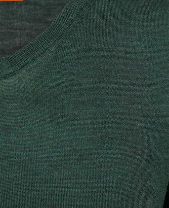 Suitable merino pullover v-hals racing groen | Slim-fit