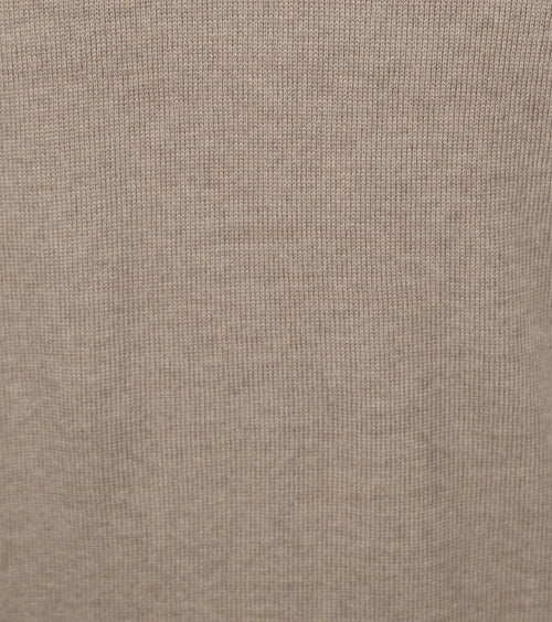 Merino halve rits trui beige