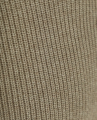 halve rits trui wol blend taupe