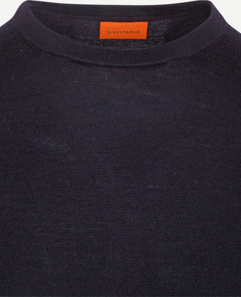 Merino pullover donkerblauw