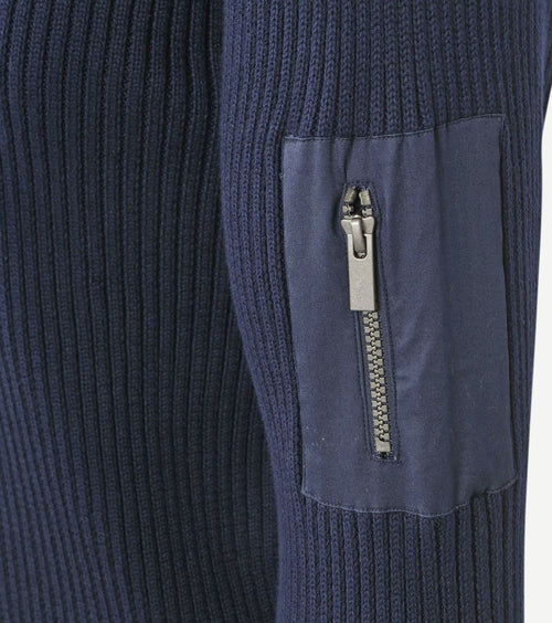 Mou halve rits trui donkerblauw
