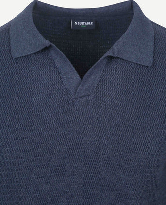 Trui riva structure melange donkerblauw