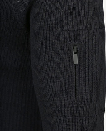 Suitable halve rits trui tias cooldry knit donkerblauw | Slim-fit