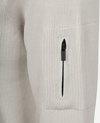 halve rits trui tias cooldry knit greige