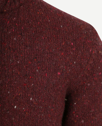 halve rits trui donnegal tweed eco wool bordeaux
