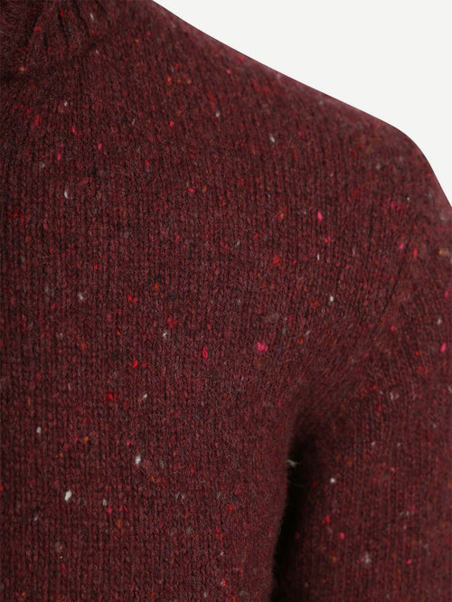 halve rits trui donnegal tweed eco wool bordeaux