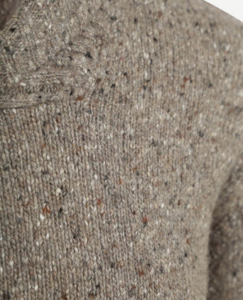 Trui shawl tweed eco wool taupe
