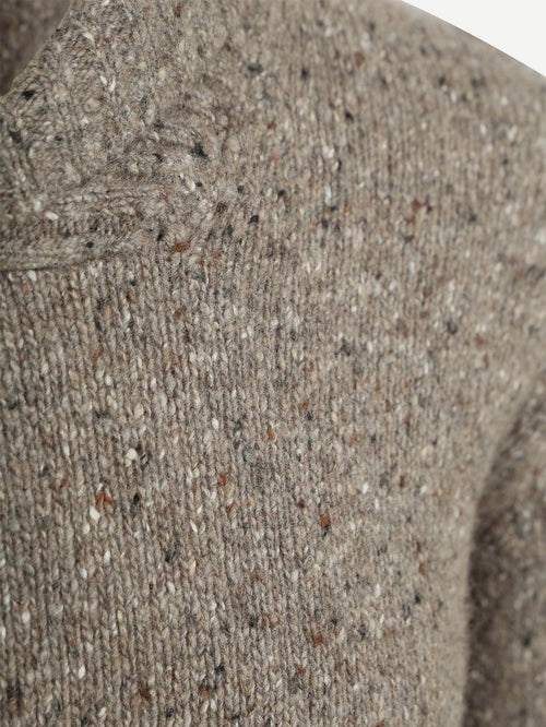 Trui shawl tweed eco wool taupe