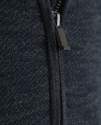 Suitable pine knit halve rits trui donkerblauw | Slim-fit