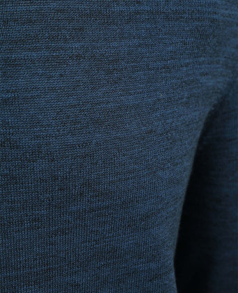 Suitable longsleeve poloshirt flat knit blauw