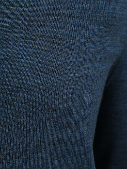 Suitable longsleeve poloshirt flat knit blauw