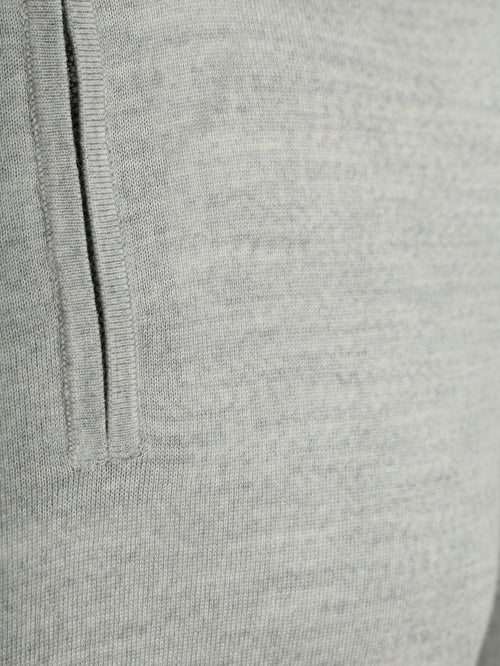 Crew zip merino grijs