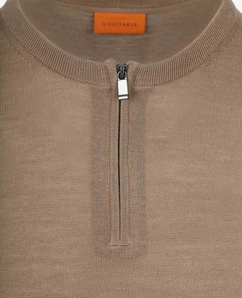 Crew zip merino taupe