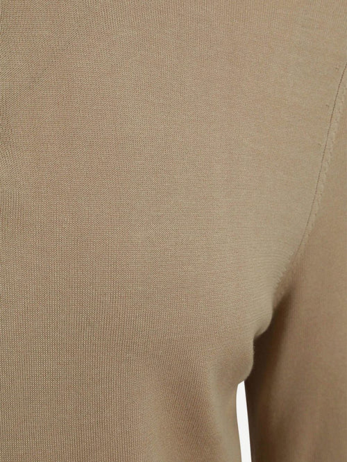 Compact cotton poloshirt taupe