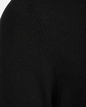Compact cotton pullover turtle zwart