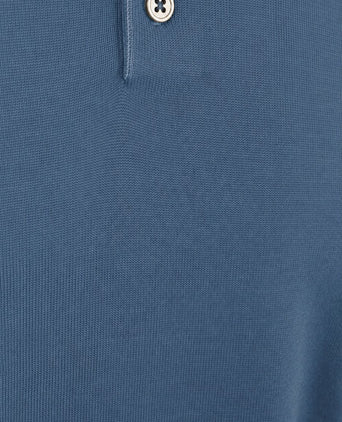 Compact cotton poloshirt denim blauw
