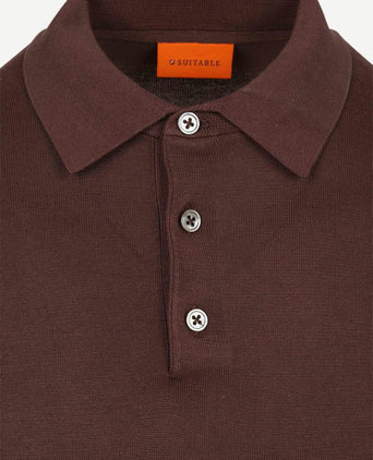 Compact cotton poloshirt bordeaux
