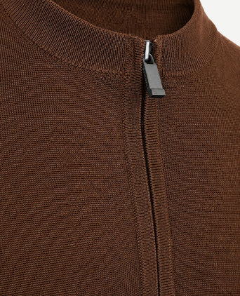 Crew zip merino bruin